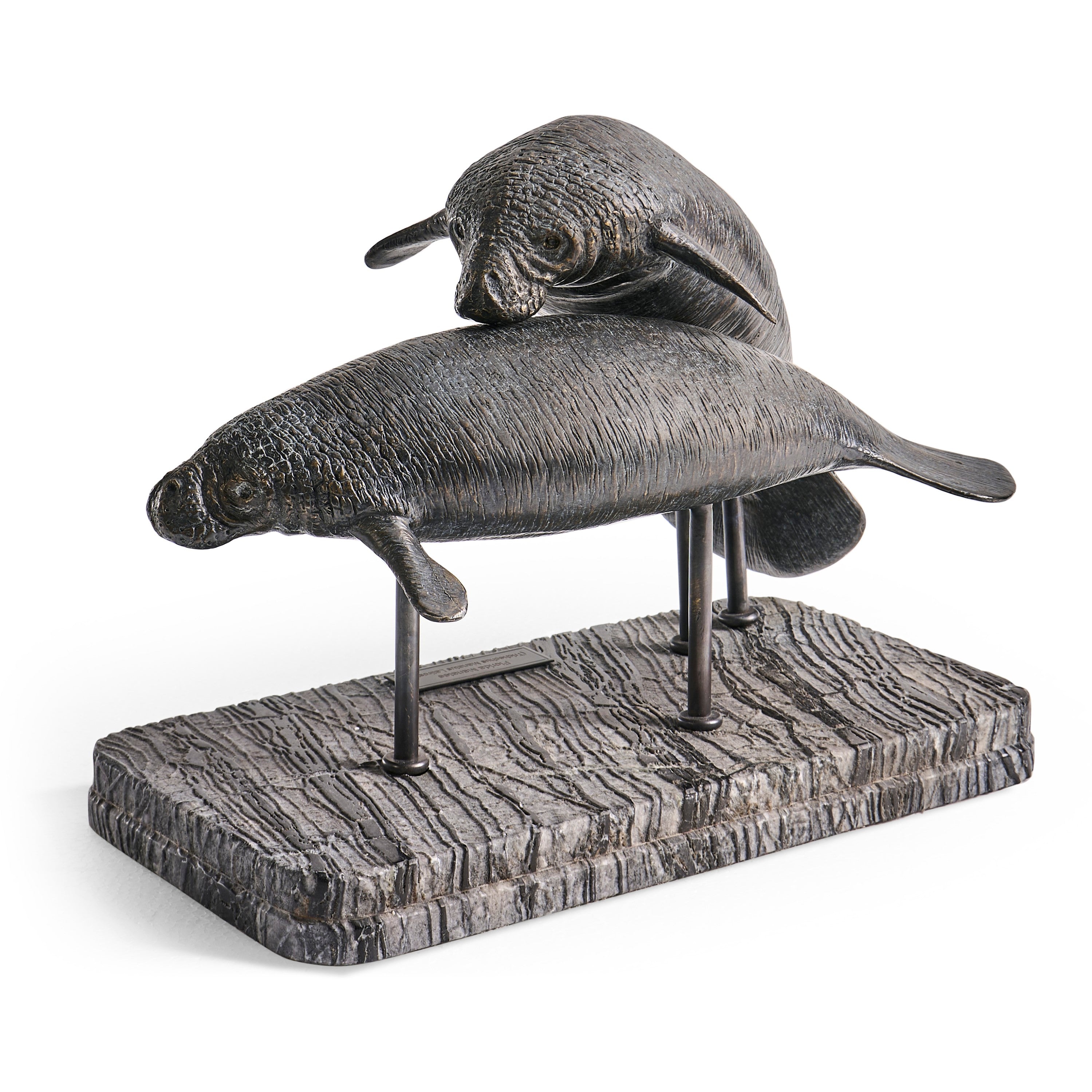 Jonathan Charles Raised Manatee Bronze Statue