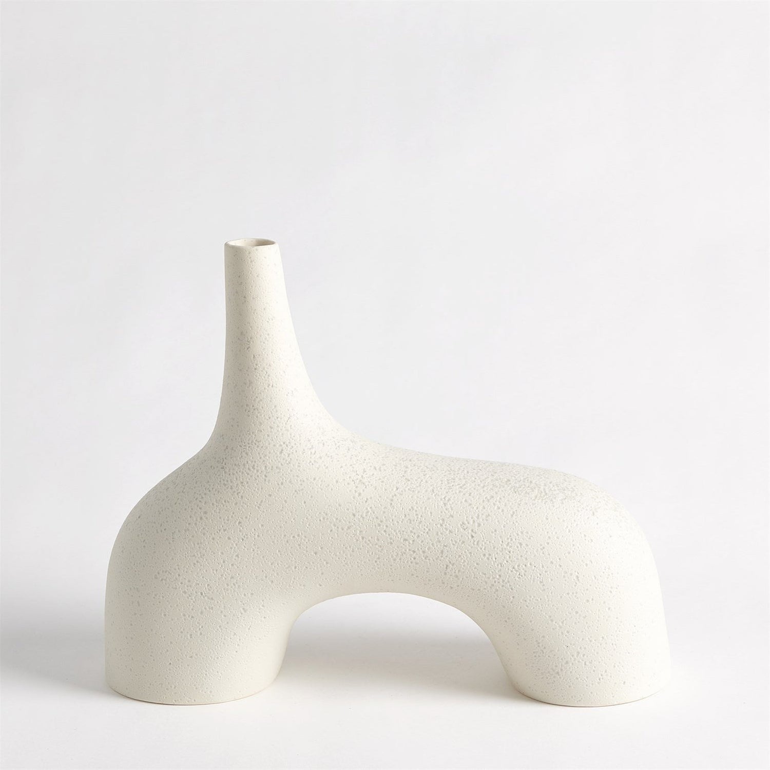 Global Views Cream Stone Stretch Vase
