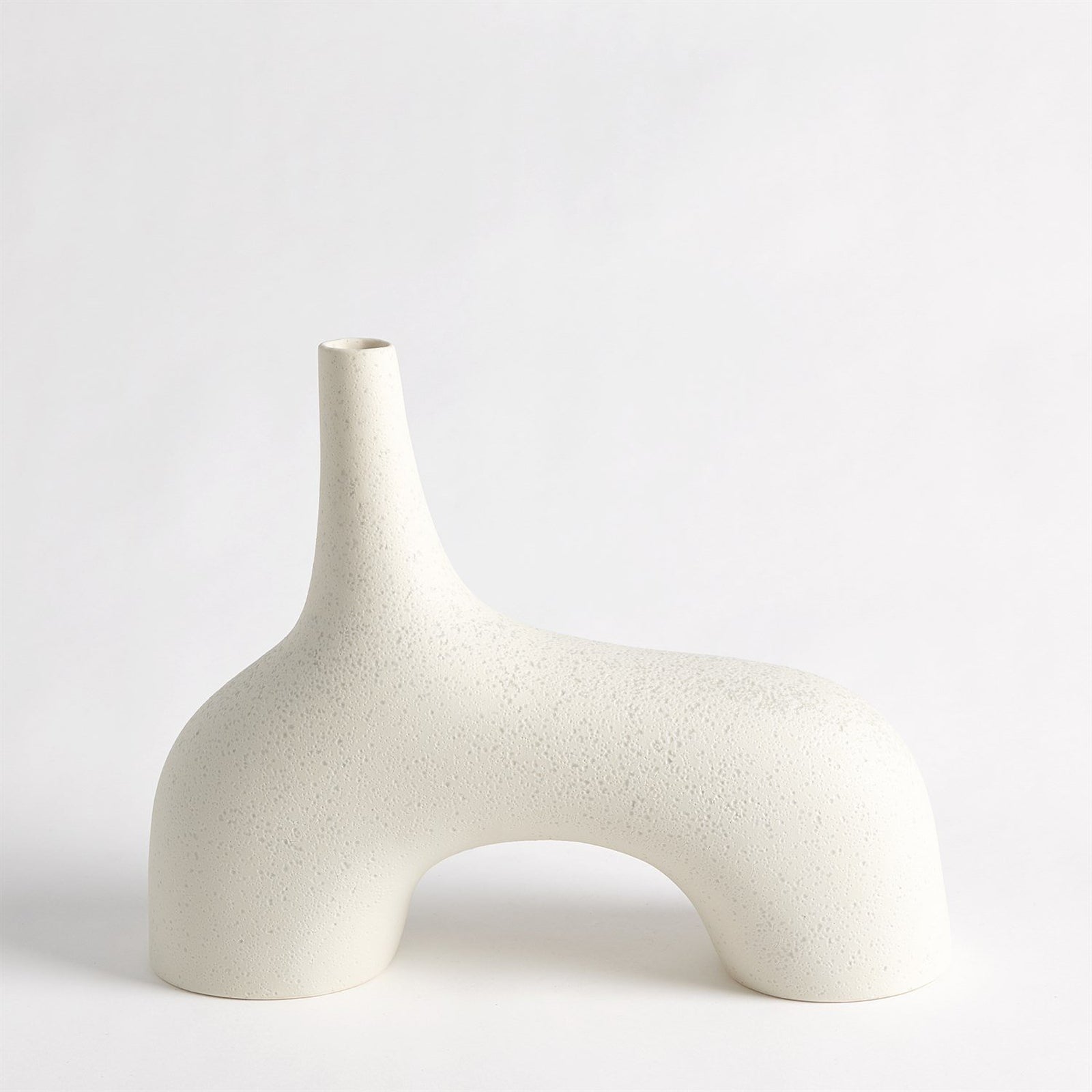Global Views Cream Stone Stretch Vase