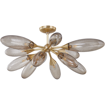 Corbett Cordoba 12 Light Vintage Brass Semi Flush Ceiling Light