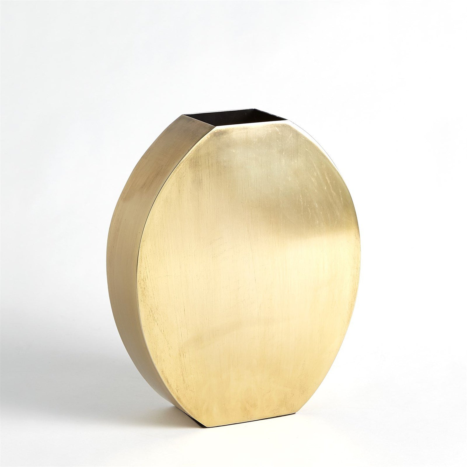 Global Views Antique Brass Squared Oval Vase