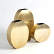 Global Views Antique Brass Squared Oval Vase