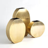 Global Views Antique Brass Squared Oval Vase