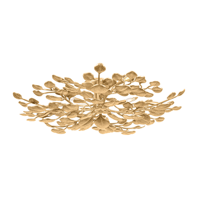 Corbett Menorca 10 Light Vintage Gold Leaf Semi Flush Ceiling Light