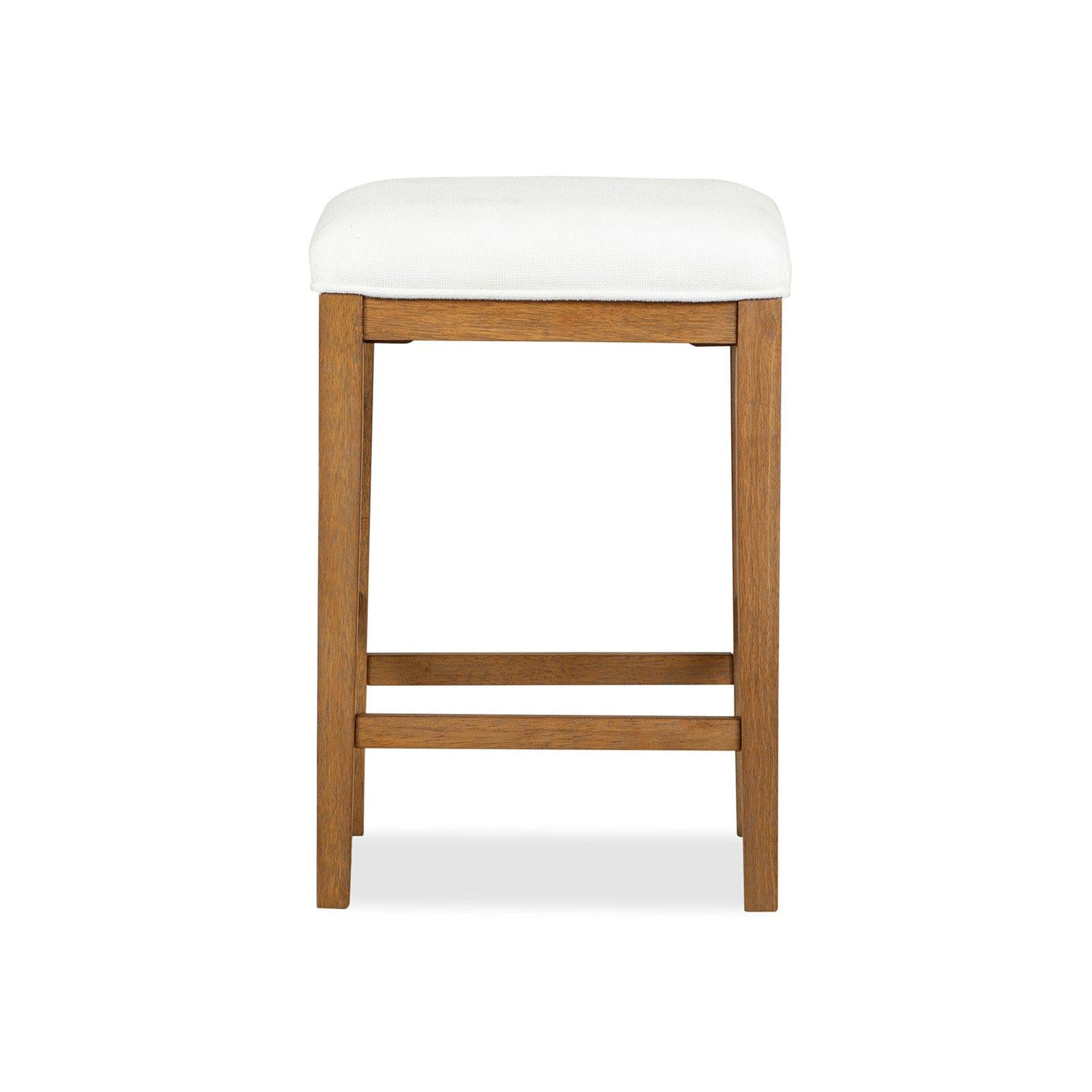 Magnussen Home Lindon Belgian Wheat Upholstered Stool