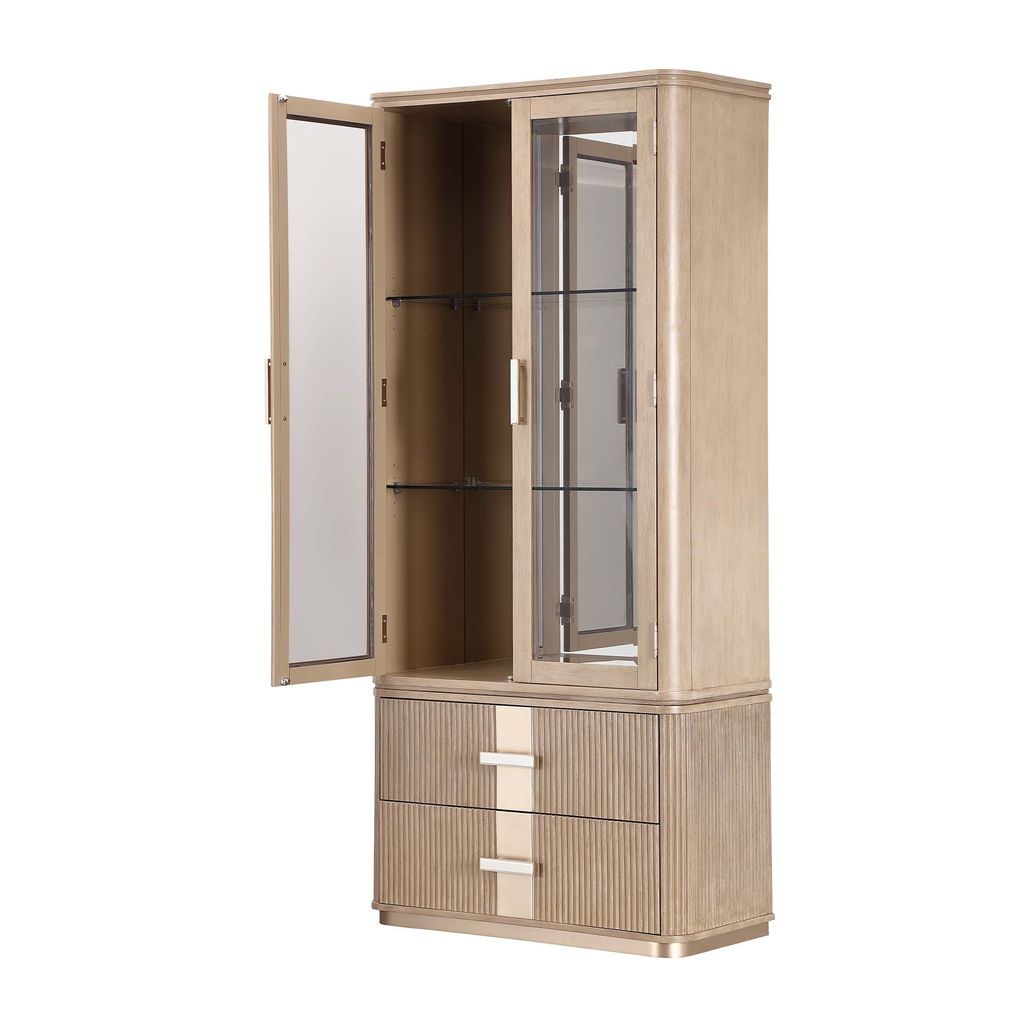 Michael Amini West Kensington Display Cabinet - Sea Salt Caramel