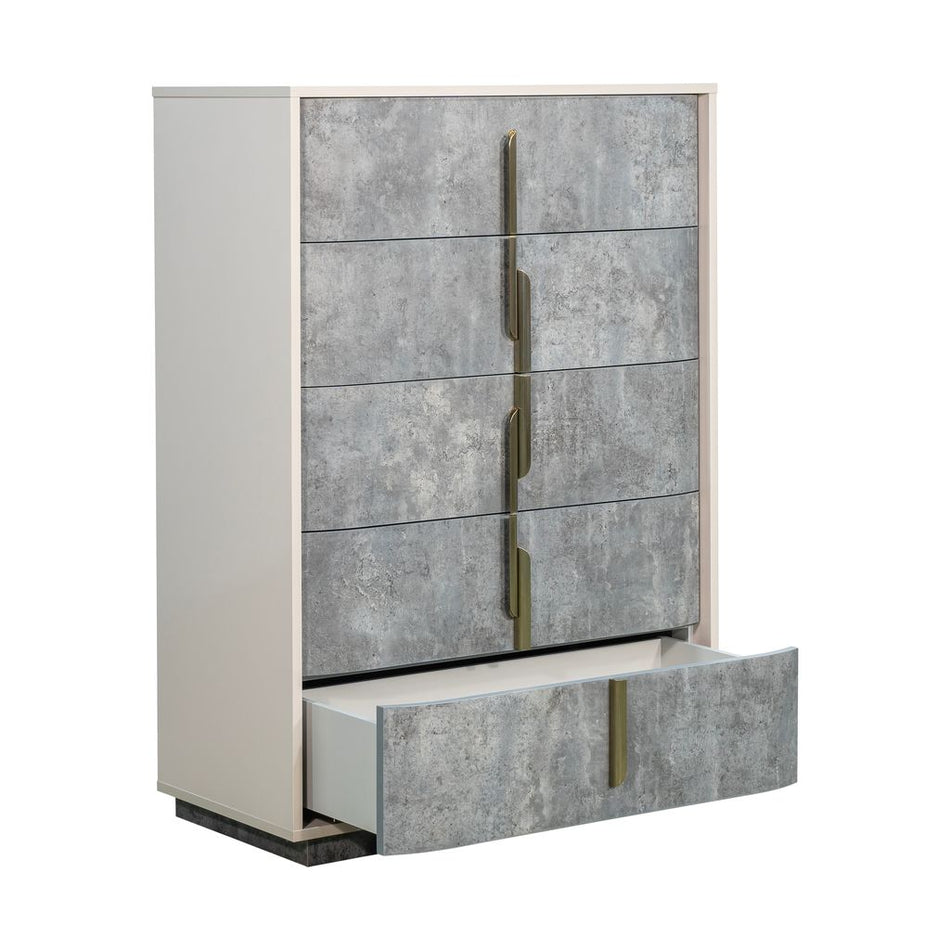 Michael Amini Pavira 5-Drawer Chest - Stone