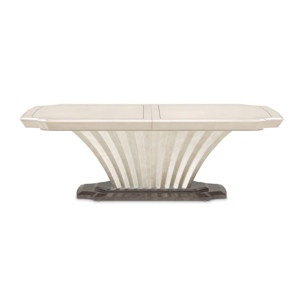 Michael Amini Fantosini Pedestal Dining Table - Silver Mist