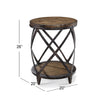 Magnussen Home Pinebrook Distressed Natural Pine Round Accent Table