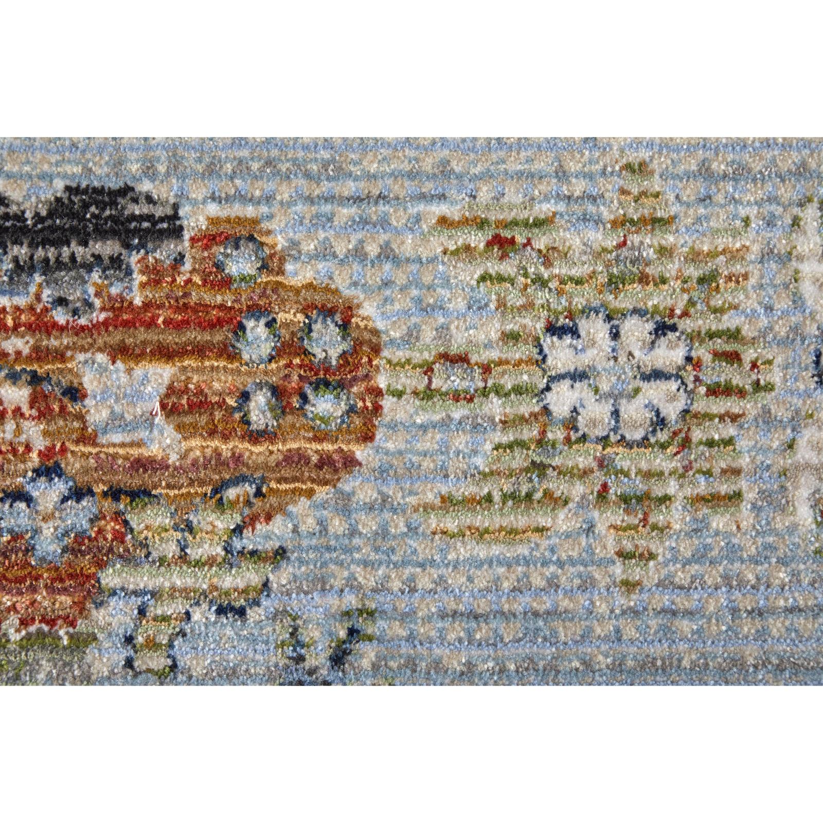 Feizy Melrose 39P4F Traditional Floral & Botanical Rug in Blue/Green/Ivory
