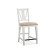 Magnussen Home Heron Cove Chalk White And Dovetail Grey Upholstered Counter Chair Set of 2