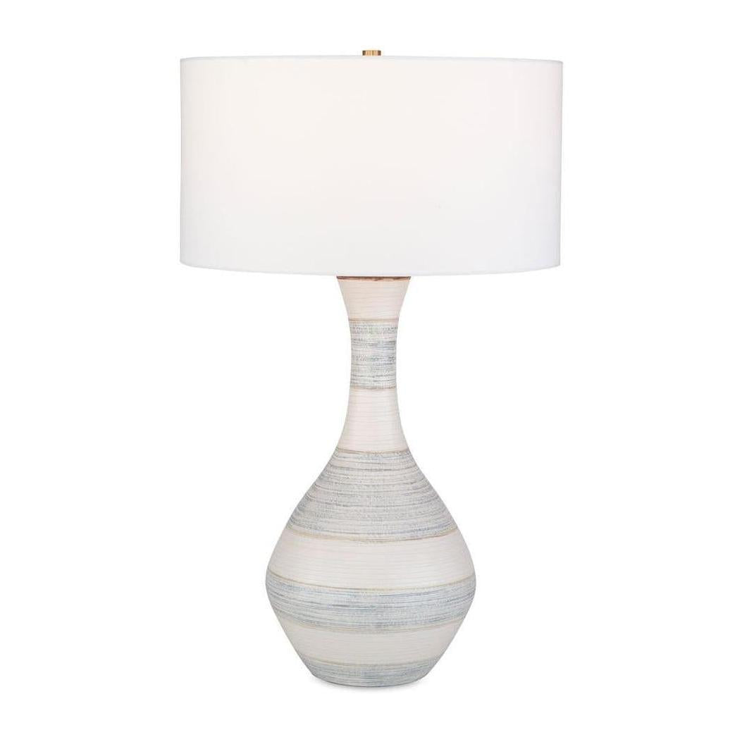 Uttermost Potter Striped Ivory Blue Table Lamp