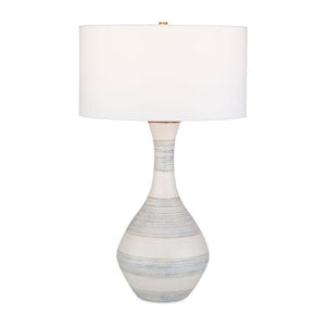 Uttermost Potter Striped Ivory Blue Table Lamp