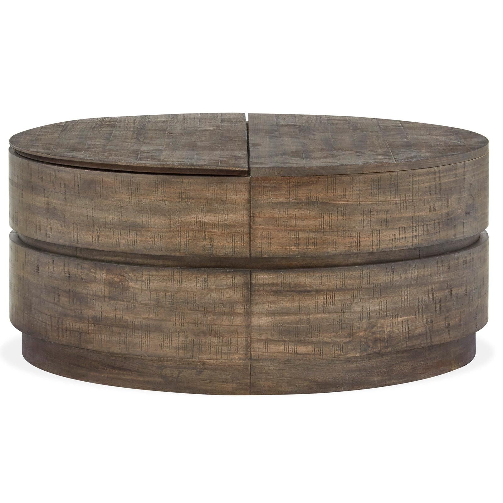 Magnussen Home Baisden Tobacco Lift Top Round Cocktail Table With Casters