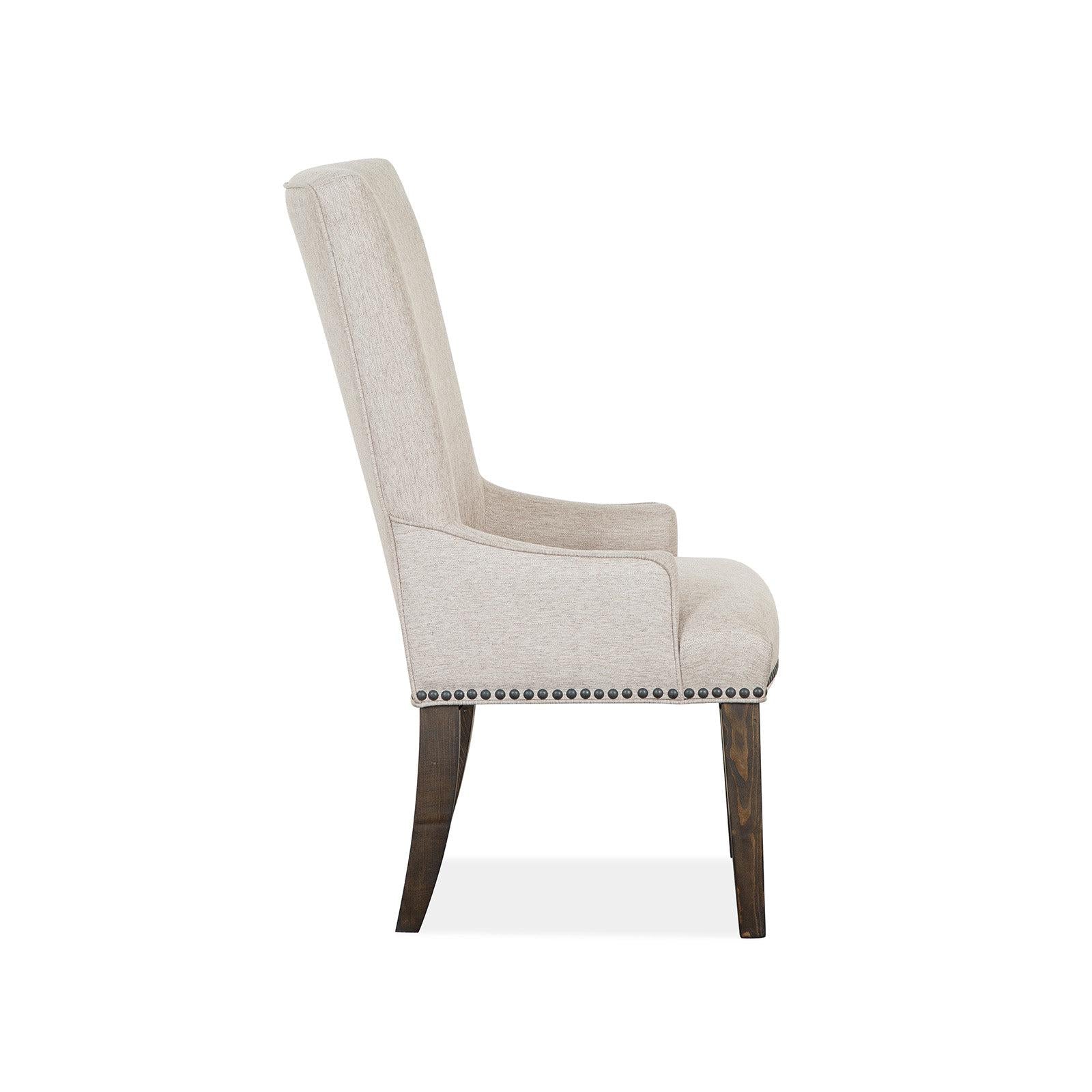 Magnussen Home Bellamy Peppercorn Upholstered Host Chair Set of 2