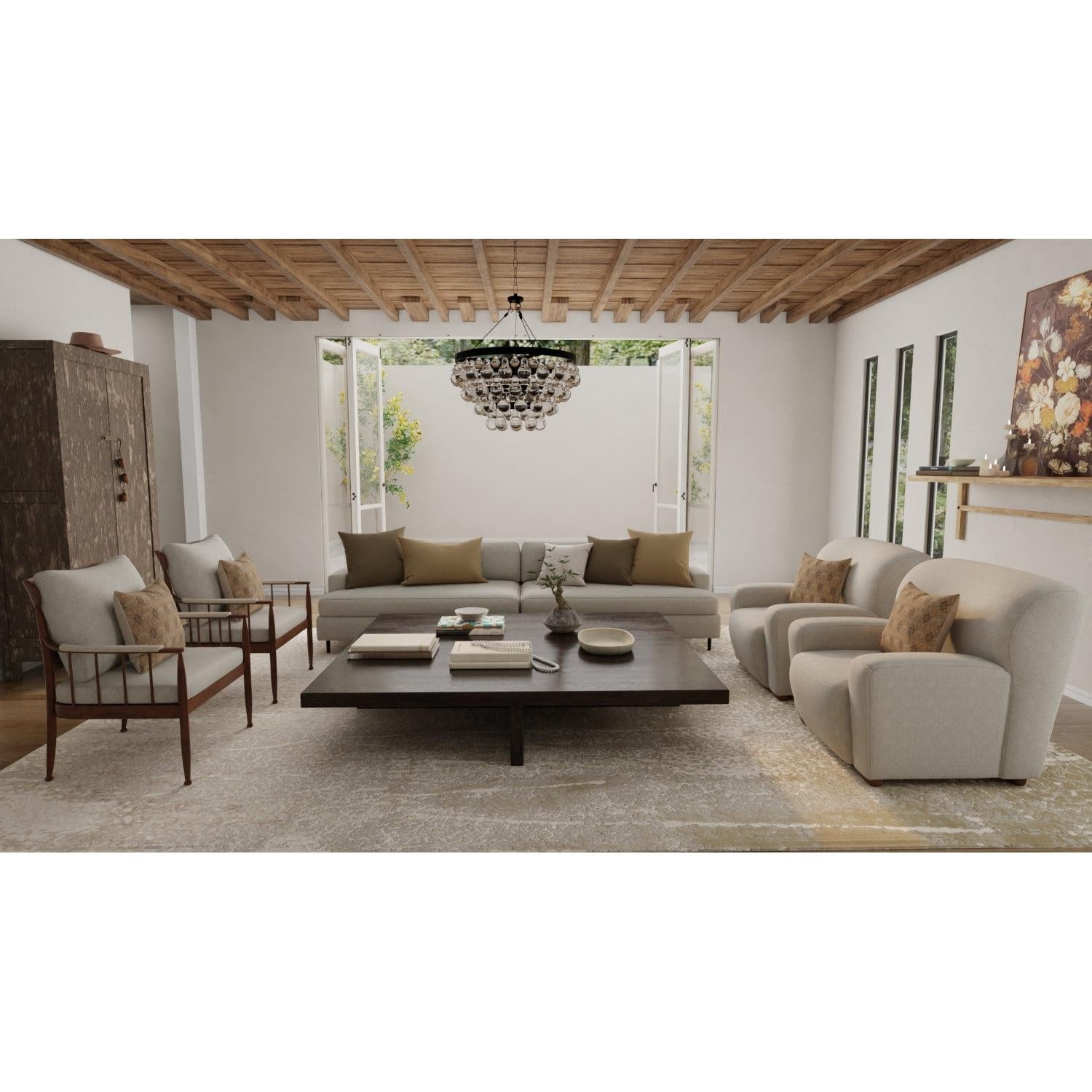 Feizy Aura 3739F Modern Abstract Rug in Ivory/Gray/Gold