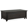 Magnussen Home Westley Falls Graphite Lift Top Storage Cocktail Table With Casters