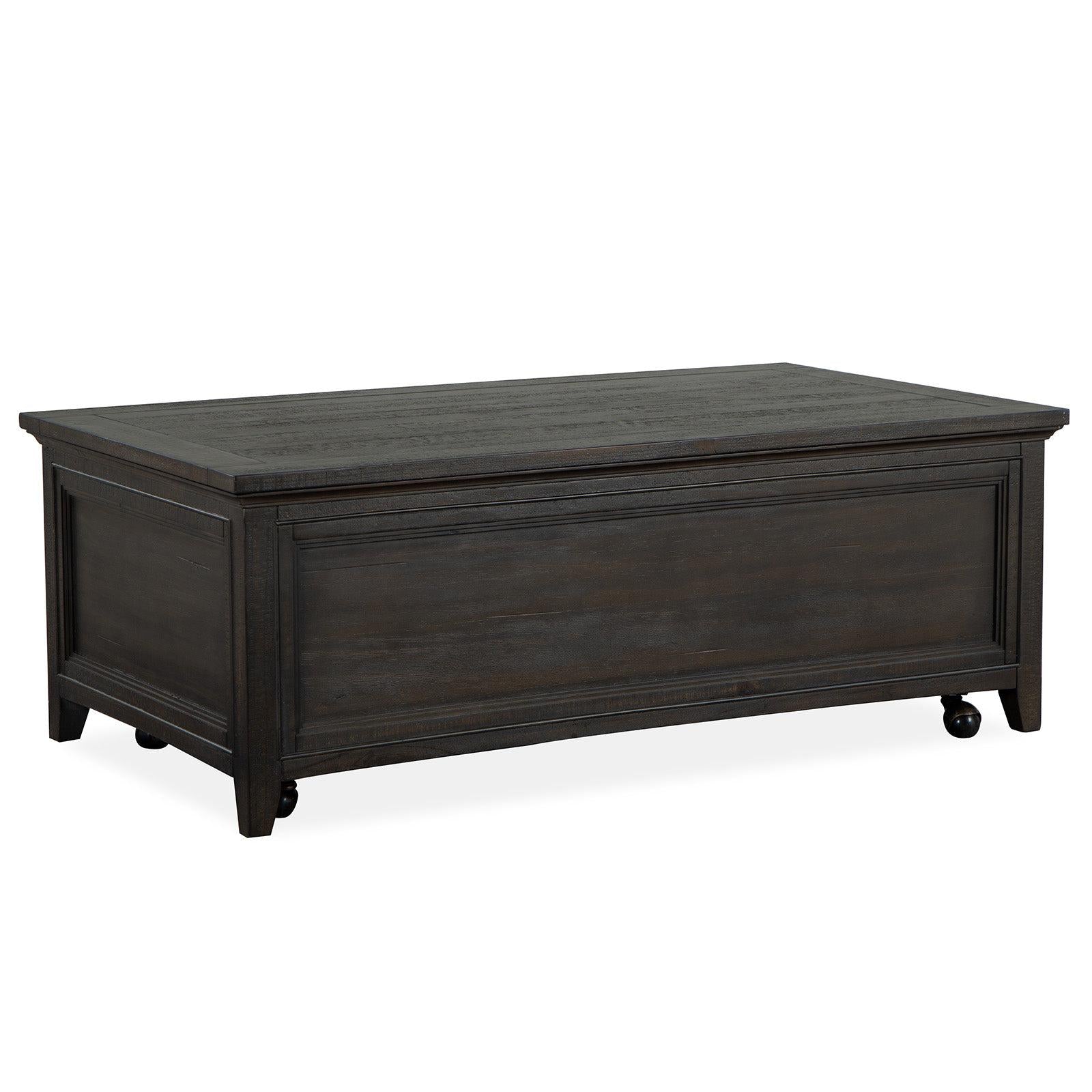 Magnussen Home Westley Falls Graphite Lift Top Storage Cocktail Table With Casters
