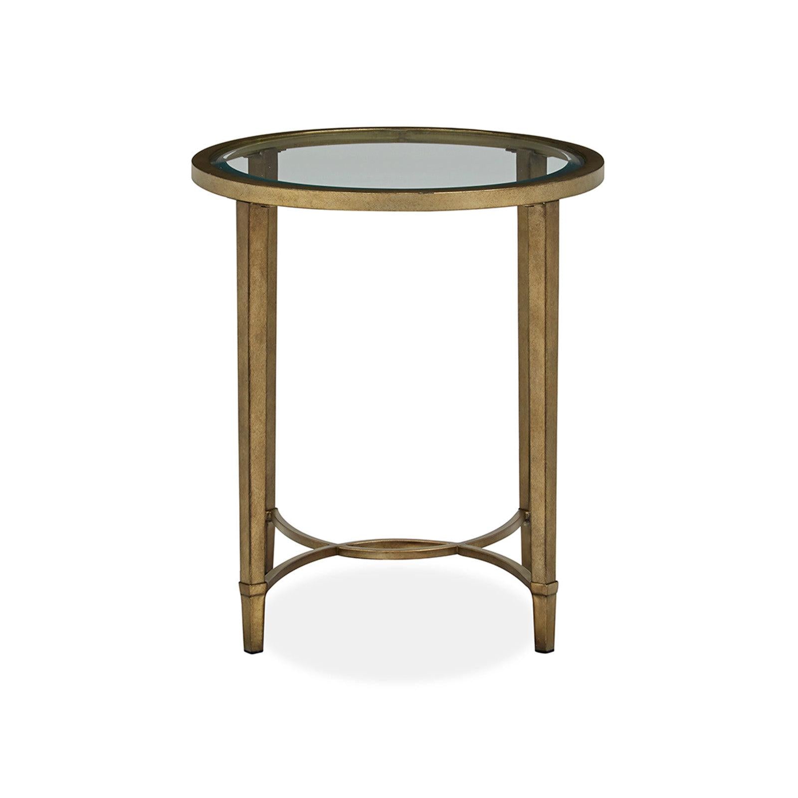 Magnussen Home Copia Antiqued Silver With Gold Tint Oval End Table