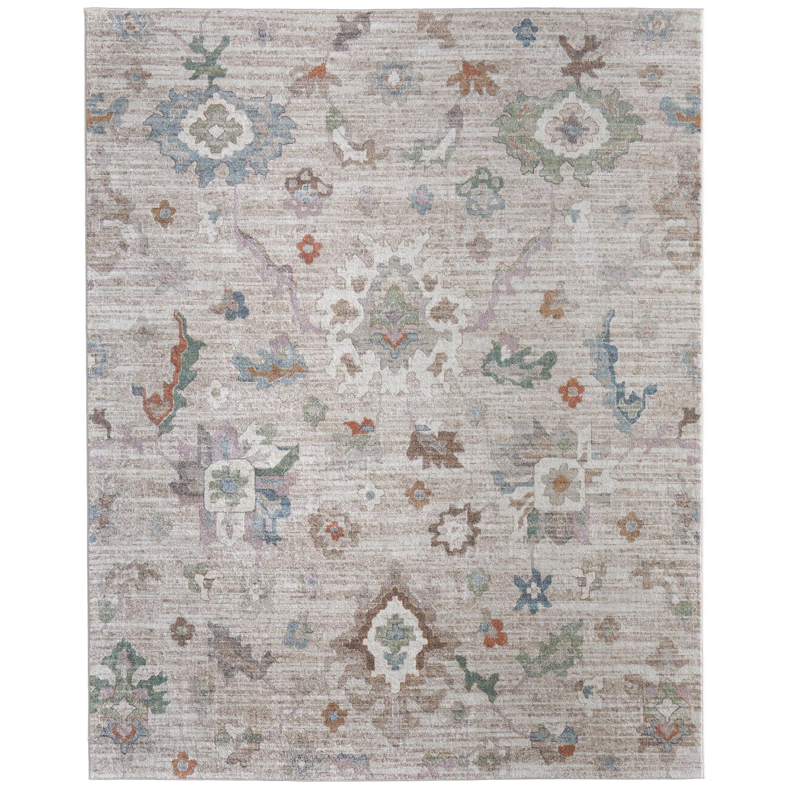 Feizy Dartmouth 39QKF Transitional Abstract Rug in Tan/Brown/Blue