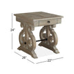 Magnussen Home Tinley Park Dove Tail Grey Rectangular End Table