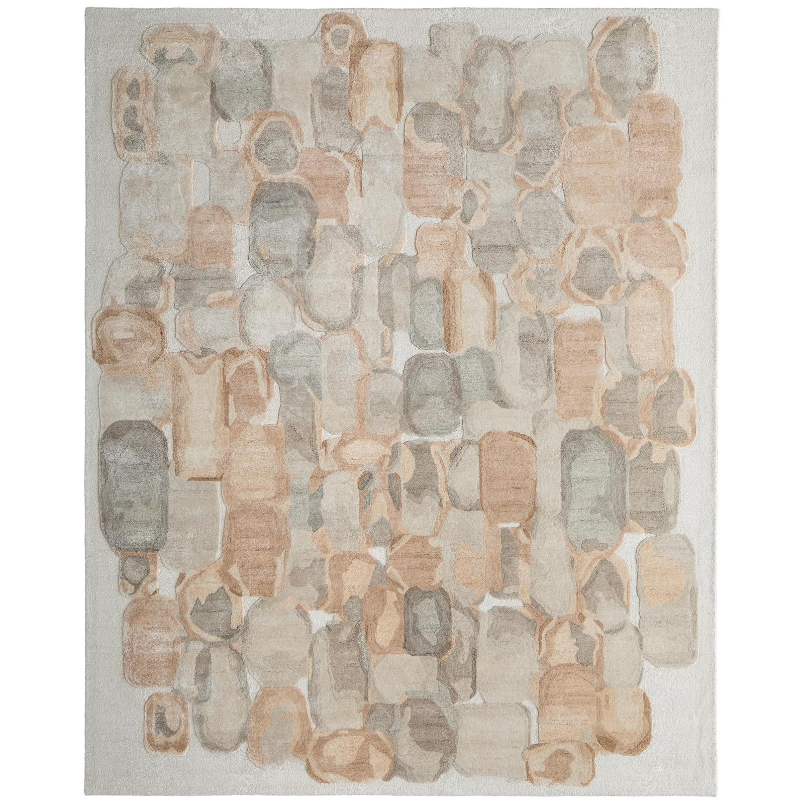 Feizy Kendall 8A61F Modern Abstract Rug in Tan/Gray/Ivory