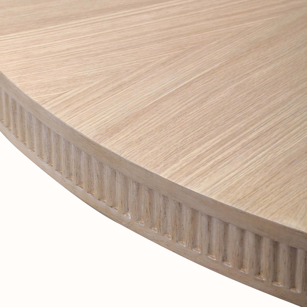 Michael Amini West Kensington Round Dining Table - Sea Salt Caramel