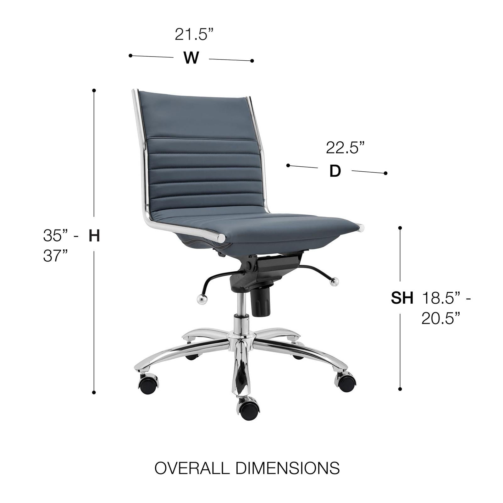 Euro Style Dirk Low Back Office Chair w/o Armrests