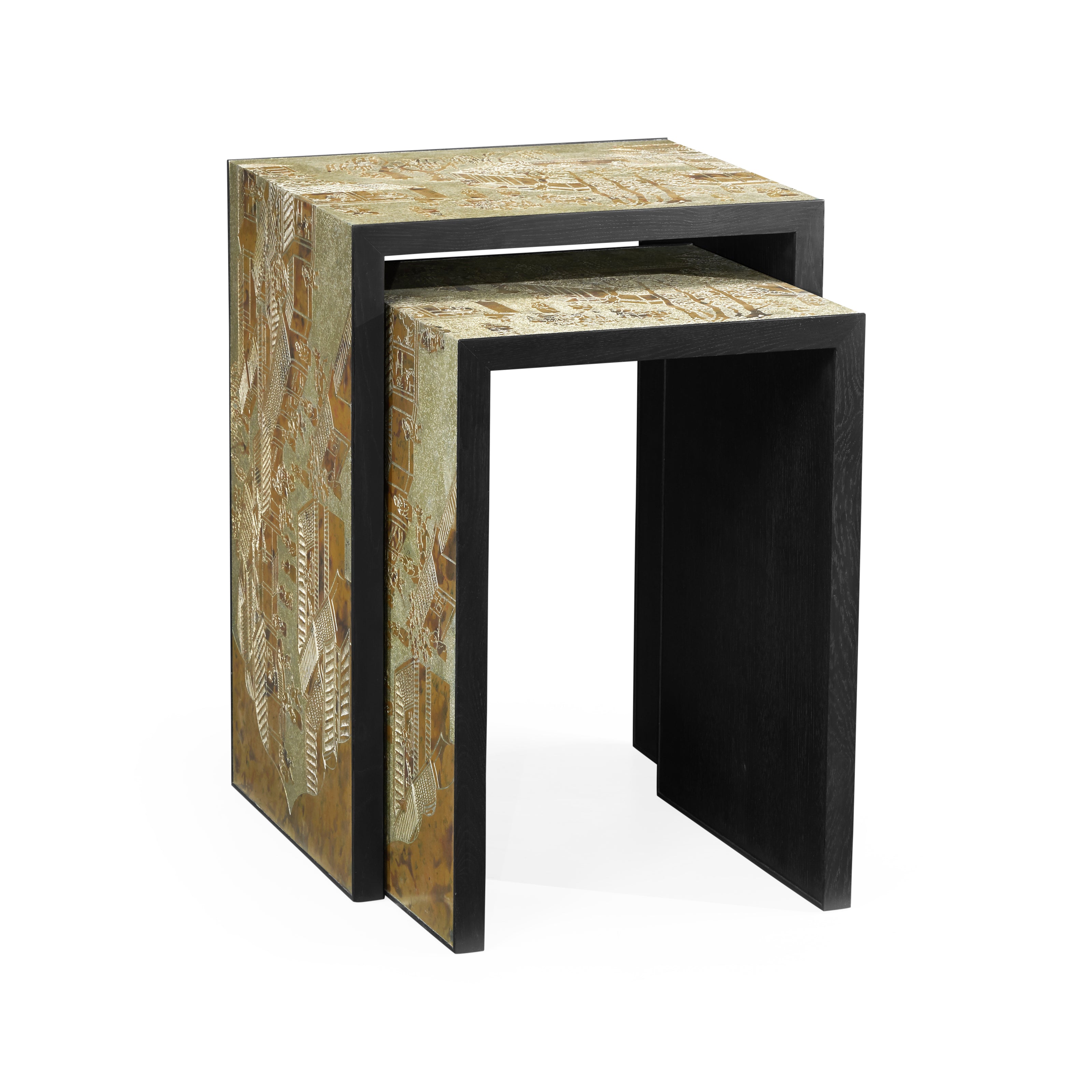Jonathan Charles Fusion Chinoiserie Nesting Tables