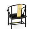 Jonathan Charles Fusion Rounded Black Gloss Dining Arm Chair