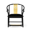 Jonathan Charles Fusion Rounded Black Gloss Dining Arm Chair