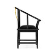 Jonathan Charles Fusion Rounded Black Gloss Dining Arm Chair