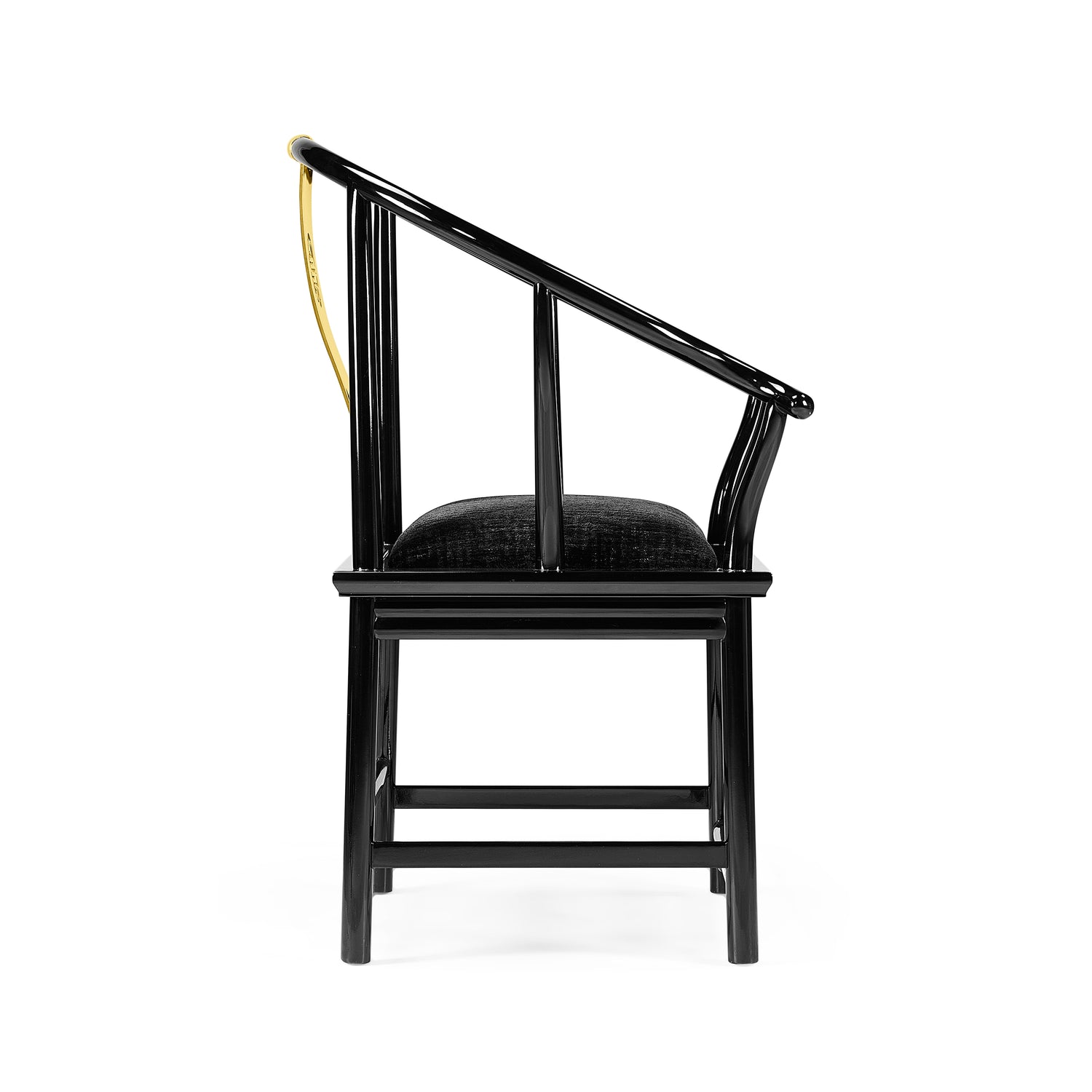 Jonathan Charles Fusion Rounded Black Gloss Dining Arm Chair