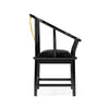 Jonathan Charles Fusion Rounded Black Gloss Dining Arm Chair