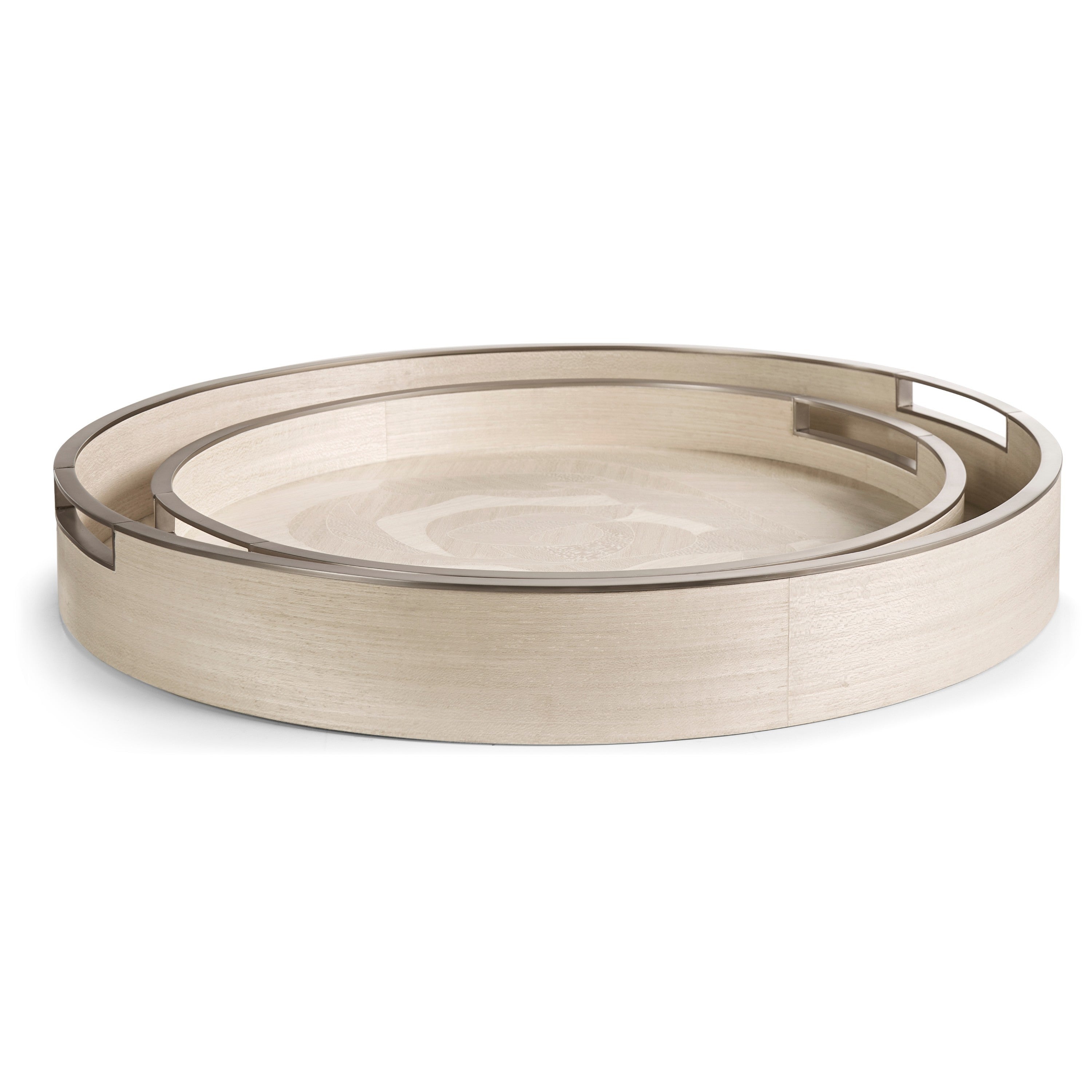 Jonathan Charles Tidepool Round Tray Set of 2