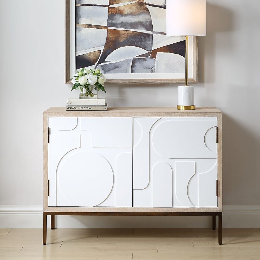 Uttermost Weimar 2 Door White Cabinet