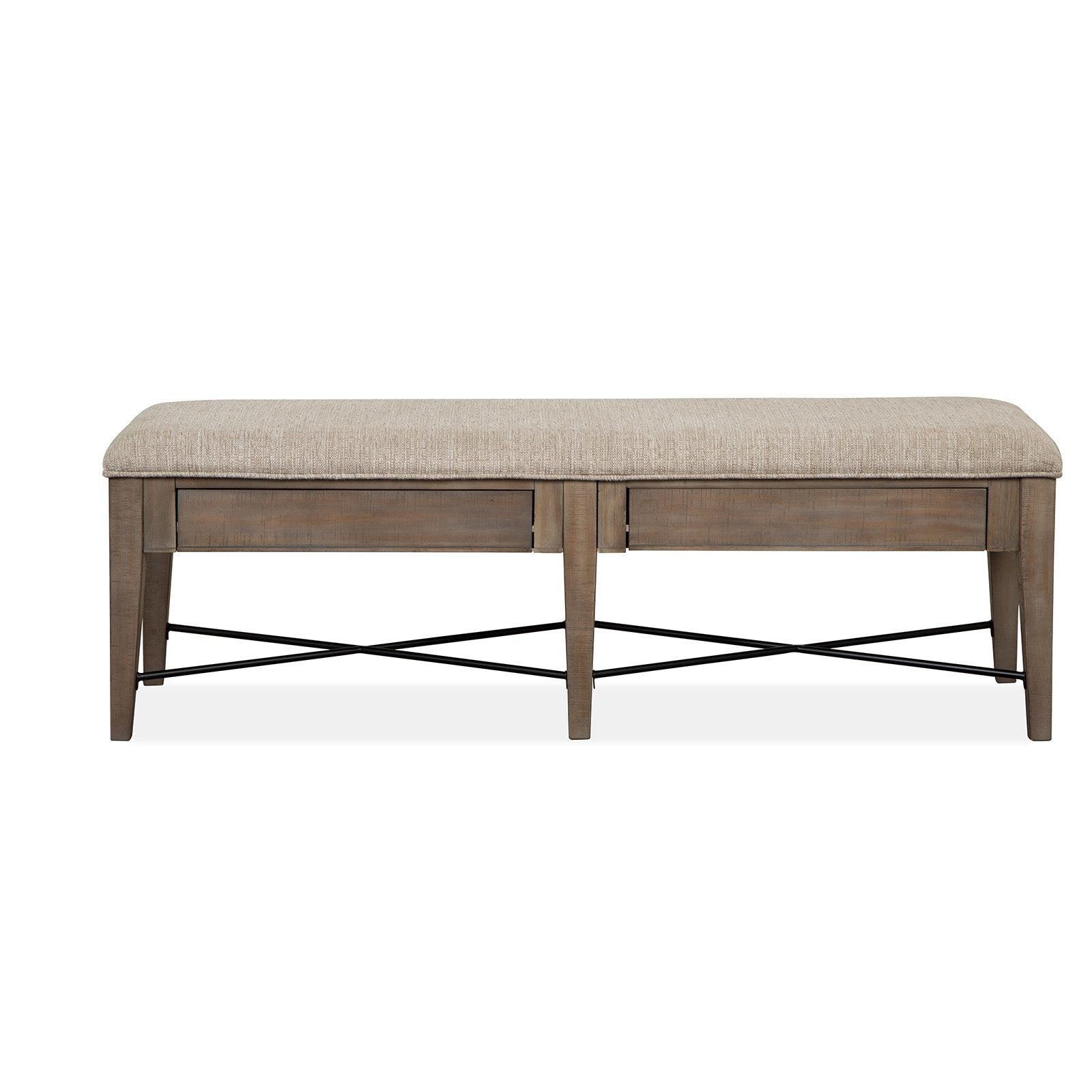 Magnussen Home Paxton Place Dovetail Grey Upholstered Bench