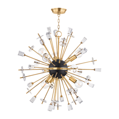 Hudson Valley Lighting Liberty 6 Light 32 inch Aged Brass Chandelier Ceiling Light