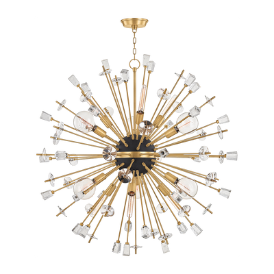 Hudson Valley Lighting Liberty 12 Light 46 inch Aged Brass Chandelier Ceiling Light