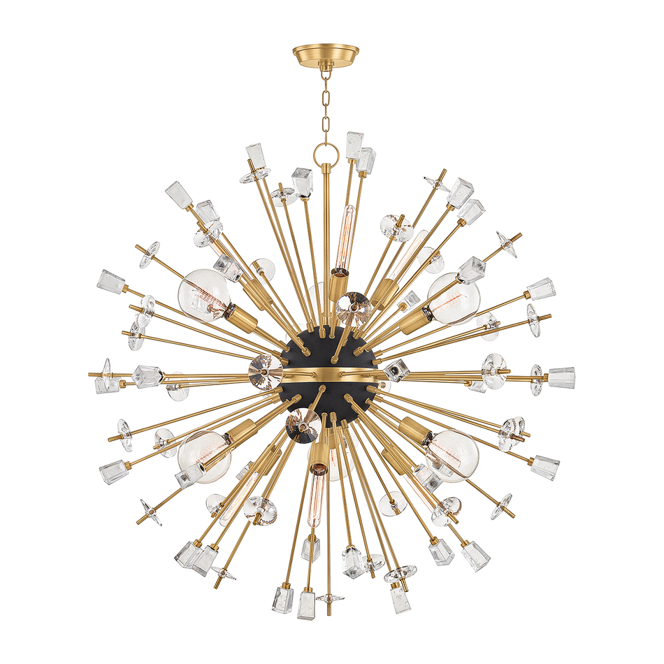 Hudson Valley Lighting Liberty 12 Light 46 inch Aged Brass Chandelier Ceiling Light