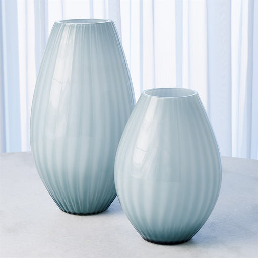 Global Views Cased Glass Stripe Vase - Blue