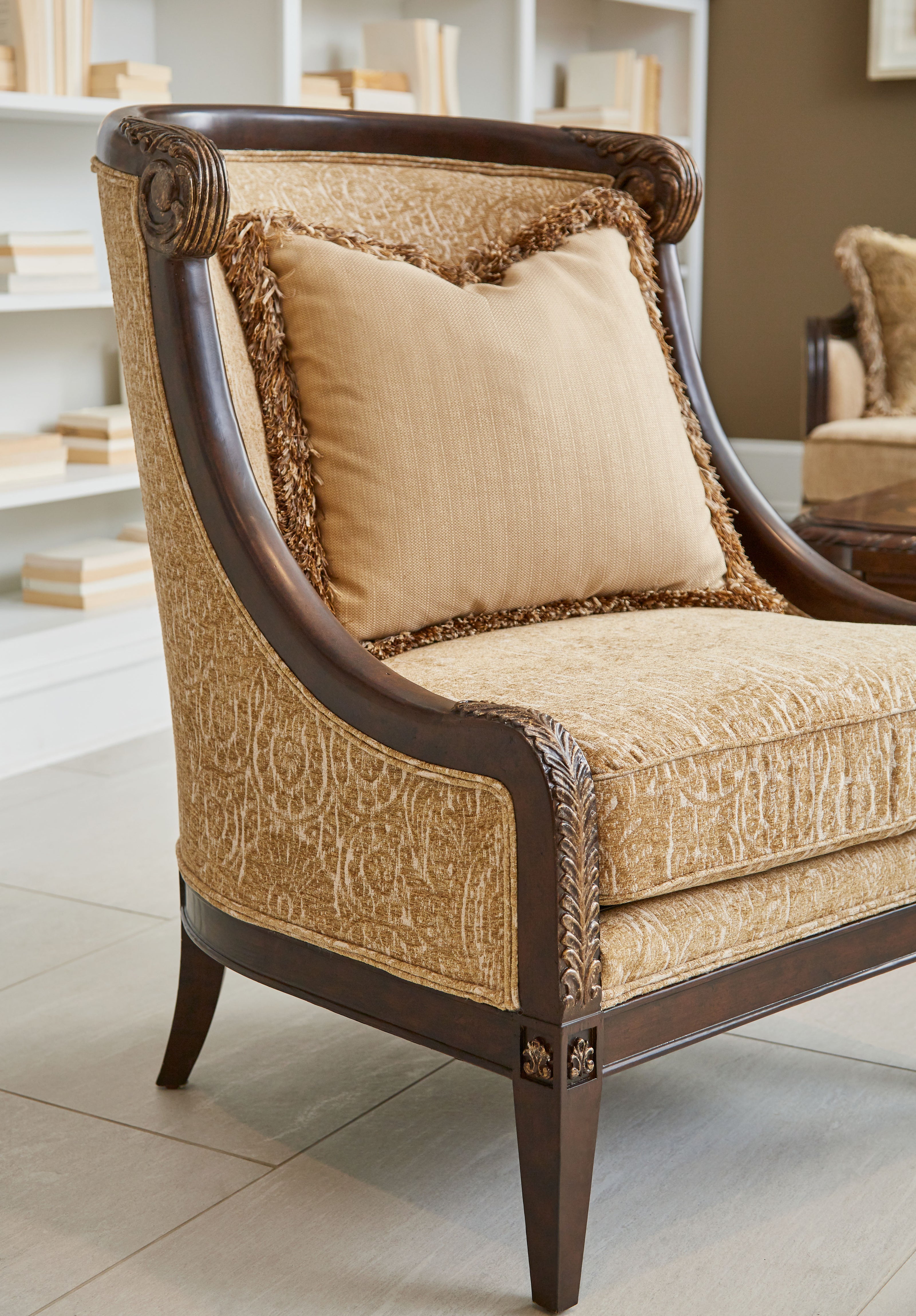 ART Furniture Giovanna Azure Carved Wood Accent Chair