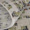 Feizy Sonora 39NVF Modern Abstract Rug in Ivory/Green/Blue