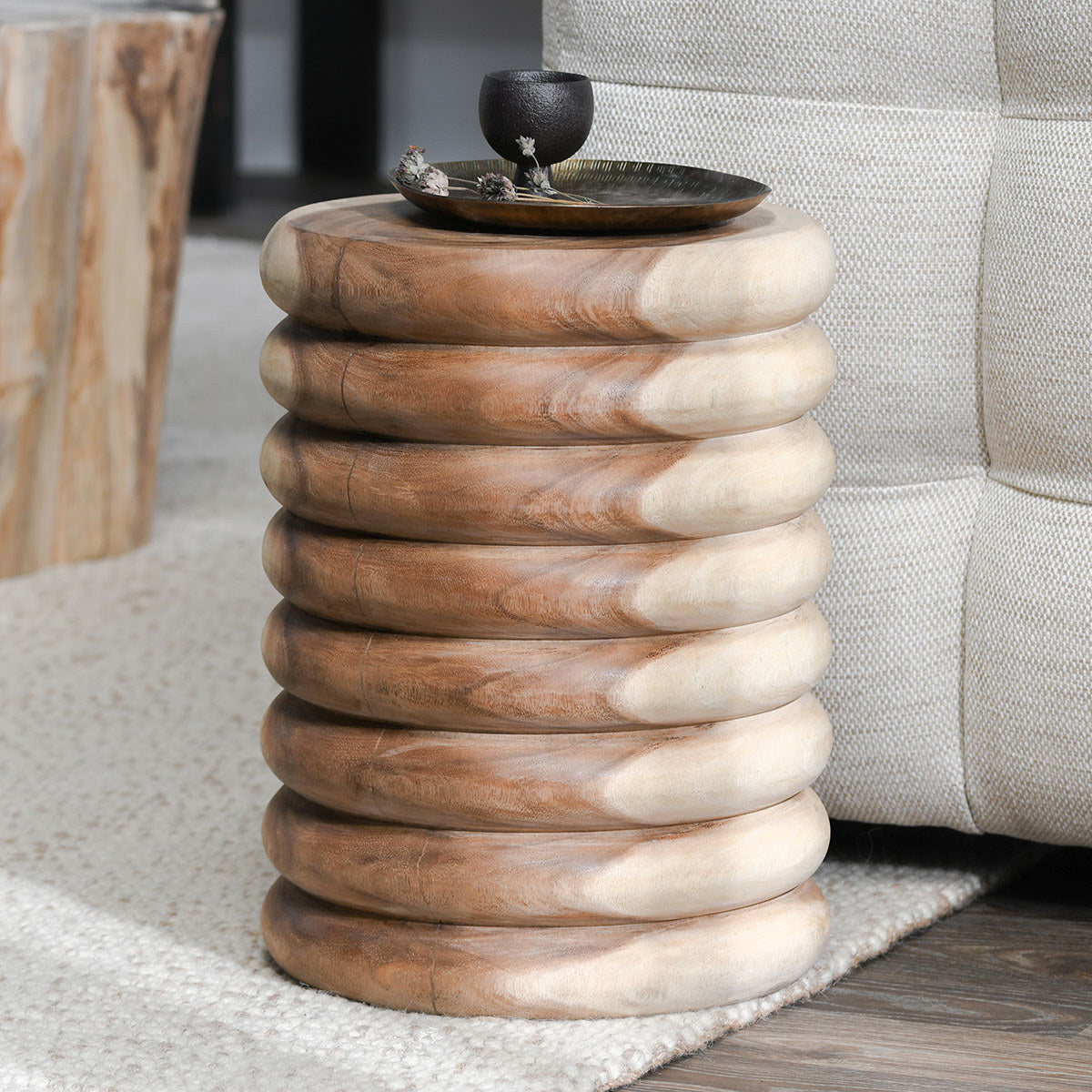 Classic Home Gala Solid Wood Round End Table