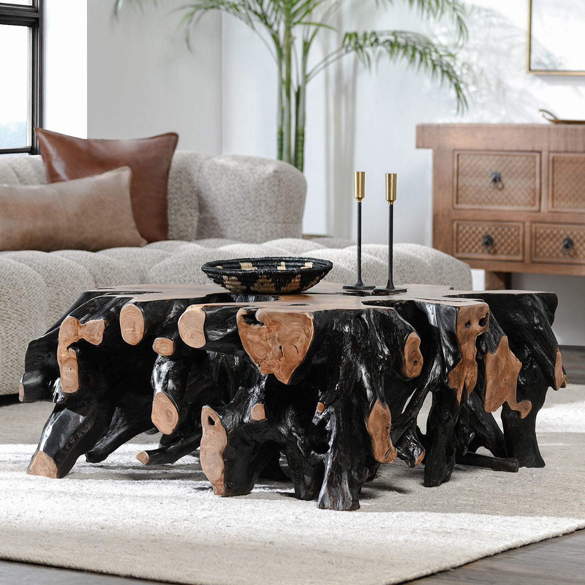 Classic Home Cypress Teak Root Square Coffee Table
