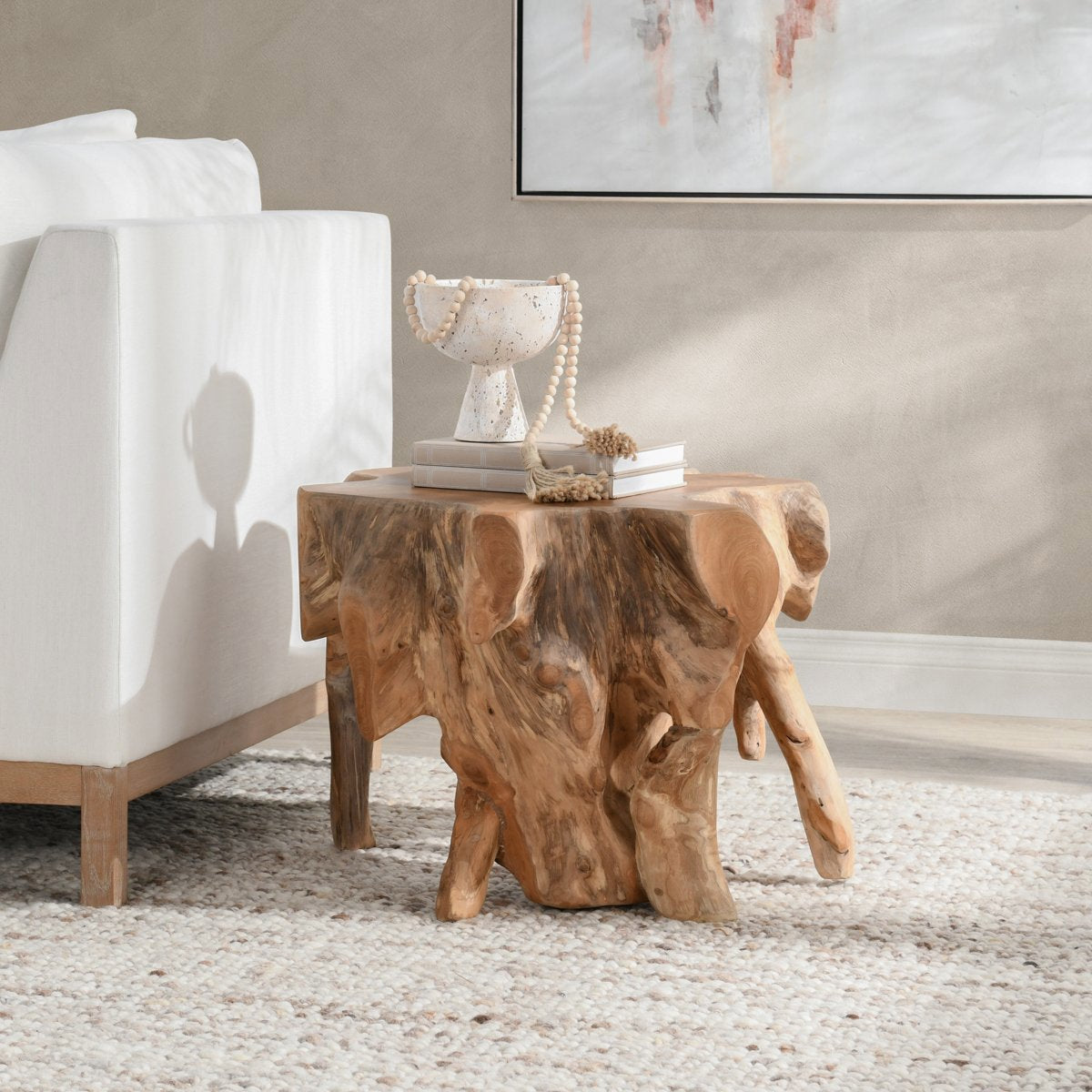 Classic Home Cypress Teak Root End Table