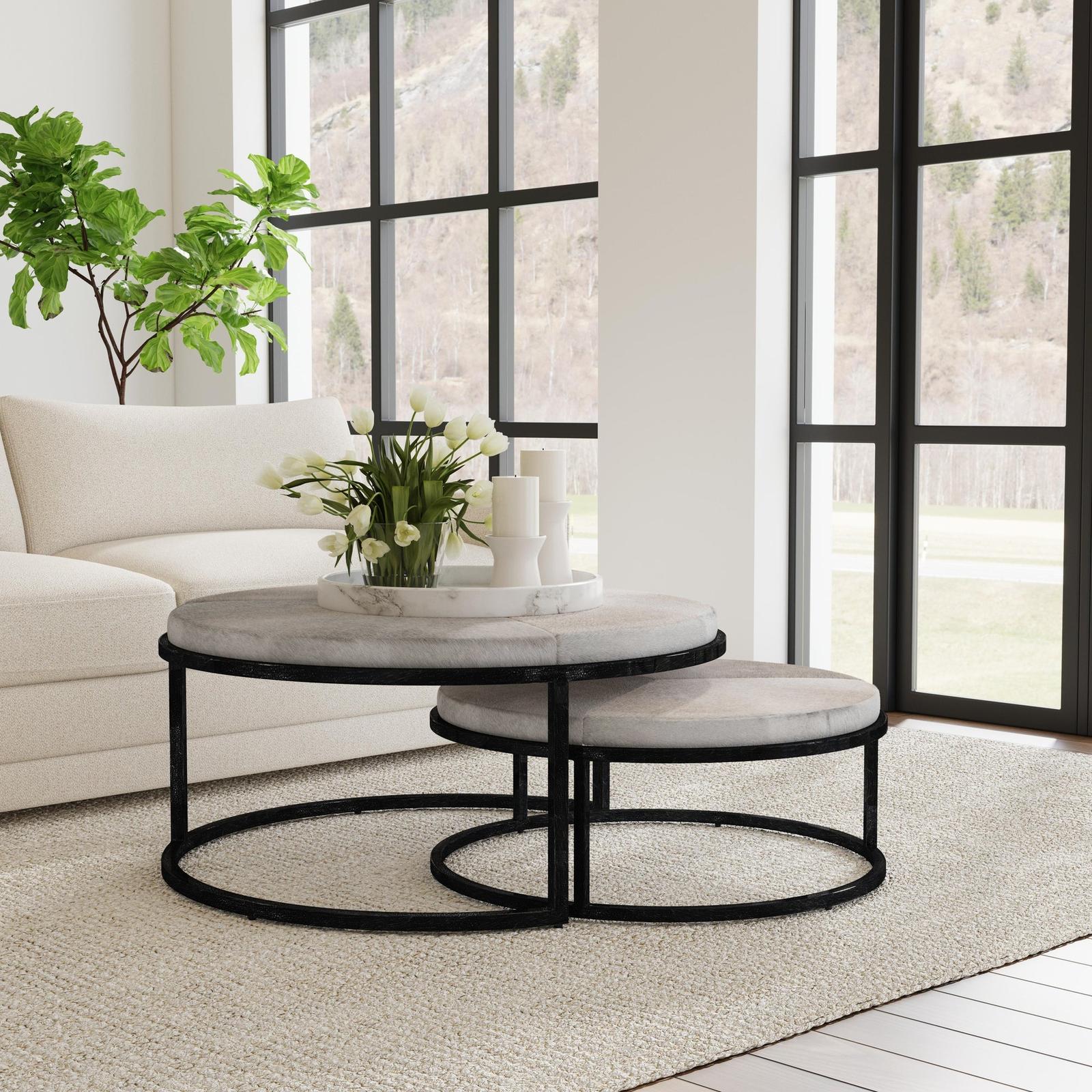 Classic Home Hayword Hide Nesting Coffee Tables - Set of 2