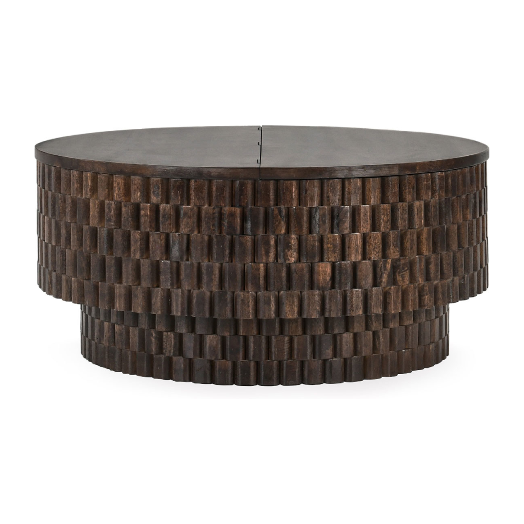 Classic Home Norwood Solid Wood Round Coffee Table