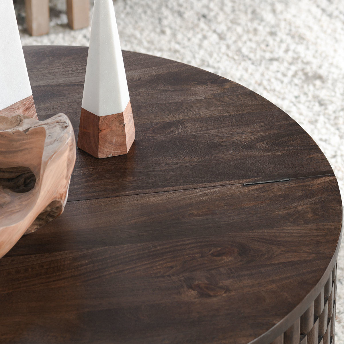 Classic Home Norwood Solid Wood Round Coffee Table