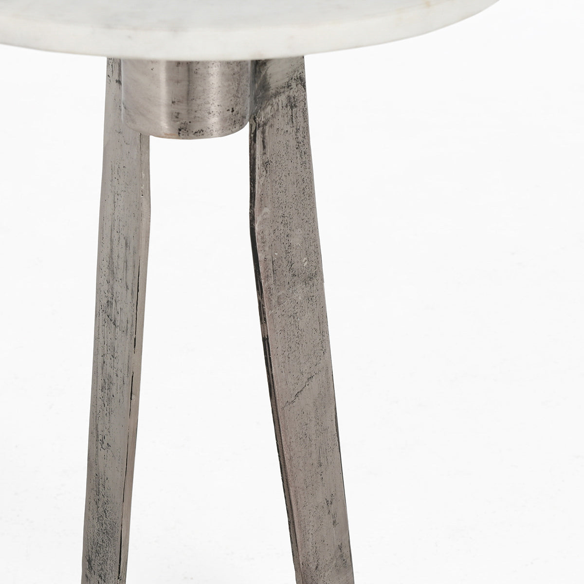 Classic Home Leyton Marble/Aluminum Round Accent Table